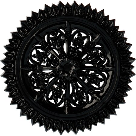 Ekena Millwork Lariah Ceiling Medallion (Fits Canopies up to 1 3/8"), 24 3/4"OD 1 3/8"ID x 3 1/4"P, Black Pearl CM24LABPS